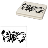 Roos Decoratie Rechterkant Rubber Art Stamp Rubberstempel (Gestempeld)