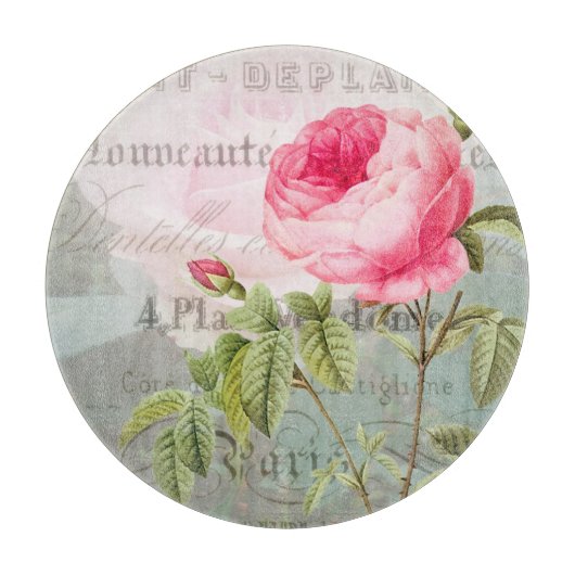 Roos decoratieve glazen snijkaart afbreken snijplank (Voorkant)