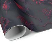 Roos Deep Red Flower Pattern Wrapping Paper Cadeaupapier (Rol Hoek)