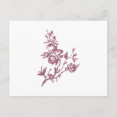 Roos Delight! Roze Bourgogne details trouwkaart Informatiekaartje (Achterkant)