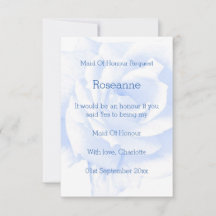 Roos Design Blauw gekleurd Maid of Honor Aanvraag