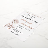 Roos Design Classic Wedding Folie Uitnodiging (Gedraaid)