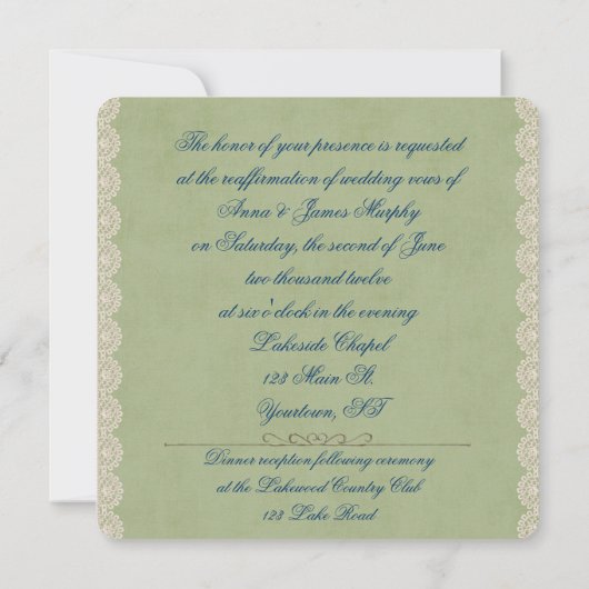 Roos Design for Vow Renewal Kaart (Achterkant)