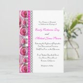 Roos Design Wedding Invitation Pink Accent Kaart (Staand voorkant)