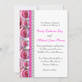 Roos Design Wedding Invitation Pink Accent Kaart