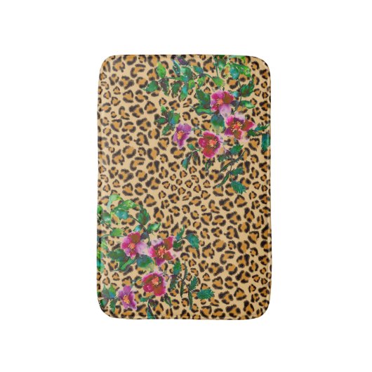 Roos - details van de luipaard Badmat (Voorkant Verticaal)