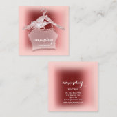 Roos Diamond Cloth Hanger Burgundy Boutique Vierkante Visitekaartje (Voorkant / Achterkant)