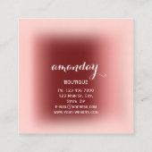 Roos Diamond Cloth Hanger Burgundy Boutique Vierkante Visitekaartje (Achterkant)