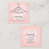 Roos Diamond Cloth Hanger Dress Boutique Square Vierkante Visitekaartje (Voorkant / Achterkant)