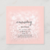 Roos Diamond Cloth Hanger Pink Boutique Square Vierkante Visitekaartje (Achterkant)