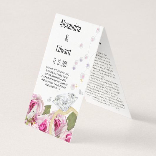 Roos Diamond Ring Verloving Wedding Kaart (Voorkant)