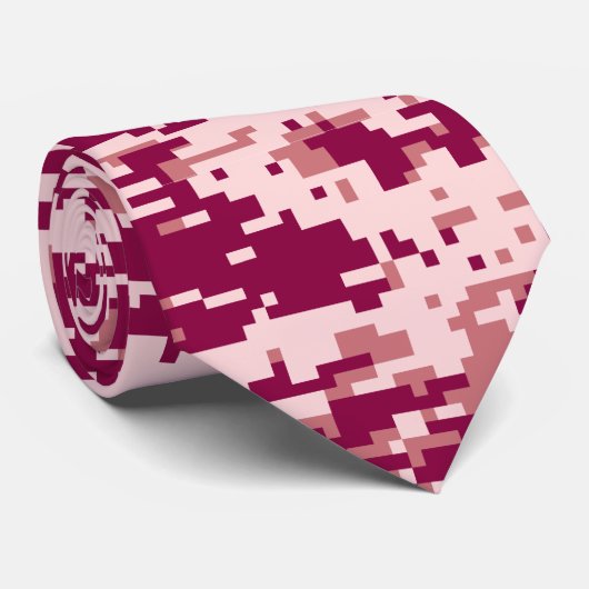 Roos Digital Camo Pattern Stropdas (Opgerold)