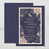 Roos & distel bruiloft uitnodiging (Voorkant / Achterkant)