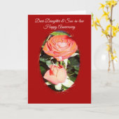 Roos dochter en gepersonaliseerd Jubileum Kaart (Gele Bloem)