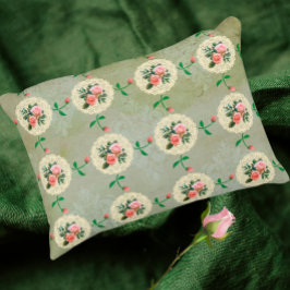  Roos Doily Green Damask Accent Kussen