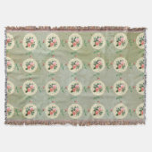  Roos Doily Green Damask Deken (Voorkant)