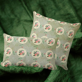  Roos Doily Green Damask Kussen