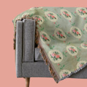Roos Doily Green Damask Sherpa Deken