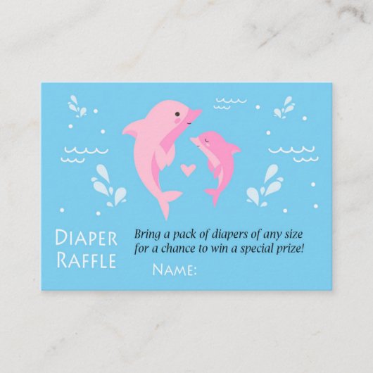 Roos Dolphin Diaper Raffle Tickets (Voorkant)