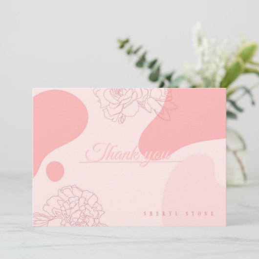 Roos Doodle Persoonlijk - Hartelijk dank - Kaart (Staand voorkant)