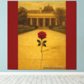 Roos door de scheur: achter de White House Canvas Afdruk (Insitu (Houten vloer))