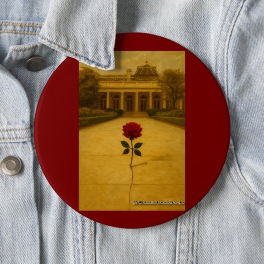 Roos door de scheur: achter de White House Ronde Button 6,0 Cm (In situ)