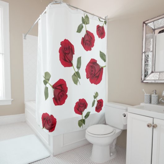 Roos douchegordijn (In situ)