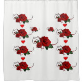 Roos douchetriem douchegordijn (Voorkant)
