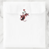 Roos Dragon Ronde Sticker (Tas)