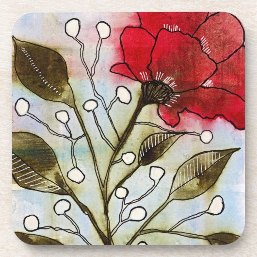 Roos Drankjes Onderzetter (Voorkant)