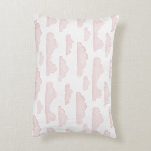 Roos Dreamtime Waterverf Clouds Accent Pillow Accent Kussen (Achterkant (Verticaal))