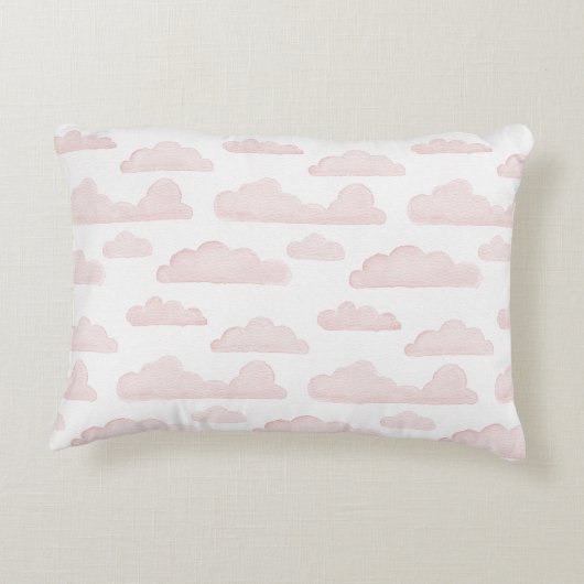 Roos Dreamtime Waterverf Clouds Accent Pillow Accent Kussen (Achterkant)