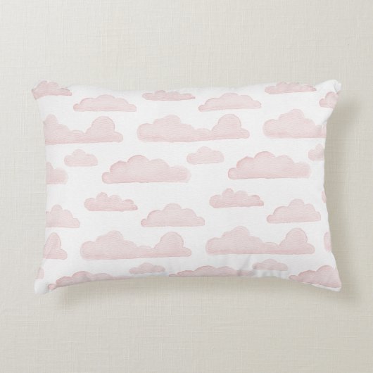 Roos Dreamtime Waterverf Clouds Accent Pillow Kussen (Voorkant)