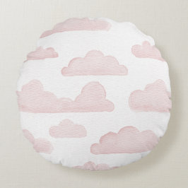 Roos Dreamtime Waterverf Clouds Round Pillow Rond Kussen
