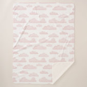 Roos Dreamtime Waterverf Clouds Sherpa Blanket Deken (Voorkant)