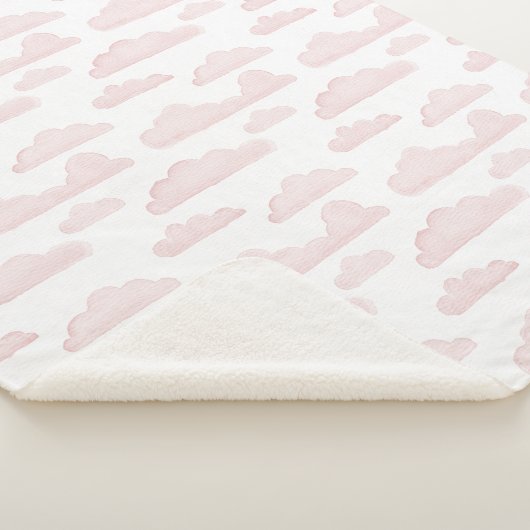 Roos Dreamtime Waterverf Clouds Sherpa Blanket Deken (3/4)