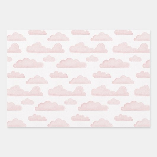 Roos Dreamtime Waterverf Clouds Wrapping Paper (Voorkant 2)
