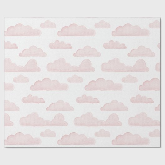 Roos Dreamtime Waterverf Clouds Wrapping Paper Cadeaupapier (Vlak)
