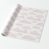Roos Dreamtime Waterverf Clouds Wrapping Paper Cadeaupapier (Uitgerold)