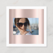 Roos Dress Logo voor bruiloft Afsprakenkaartje (Achterkant)