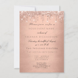 Roos drijft Gold Royal Glitter 16e Vrijgezellenfee Kaart