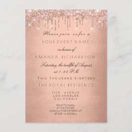 Roos drijft Gold Royal Glitter 16e Vrijgezellenfee Kaart