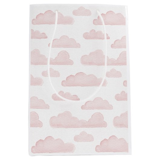 Roos Droomtijd Waterverf Wolken Cadeautas (Voorkant)