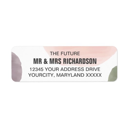 Roos, druif & salie Bruiloft retour adreslabels Etiket (Voorkant)