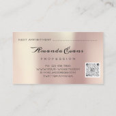 Roos druppels Glitter Body Massage Care QRCODE Log Afsprakenkaartje (Achterkant)