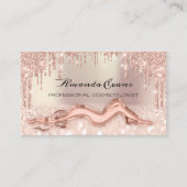 Roos druppels Glitter Body Massage Care QRCODE Log Afsprakenkaartje (Voorkant)