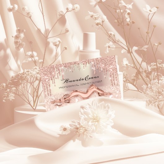 Roos druppels Glitter Body Massage Care QRCODE Log Afsprakenkaartje