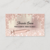 Roos druppels Glitter Injectie Botox Hyaluronzuur Afsprakenkaartje (Voorkant)