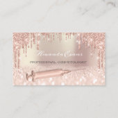 Roos druppels Glitter injectiespuit Botox SPA Afsprakenkaartje (Voorkant)