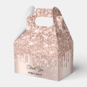 Roos druppels Glitter Sweet 16th Bridal Wedding Gl Bedankdoosjes (Achterkant)